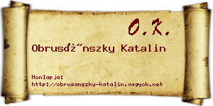 Obrusánszky Katalin névjegykártya
